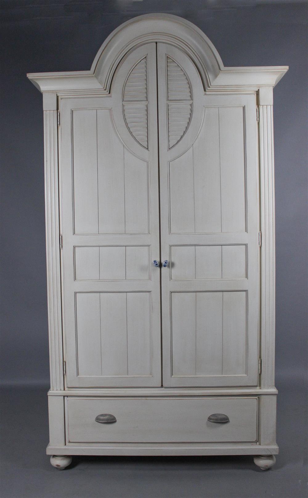 Appraisal: WHITE PAINTED ARMOIRE LABELED ETHAN ALLEN ESTATE OF TOM CLANCY