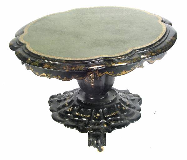 Appraisal: A Victorian papier mache coffee table height in width in