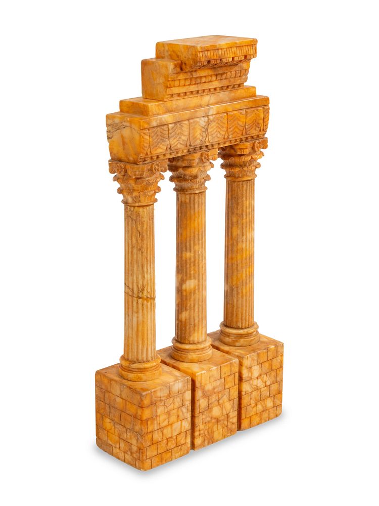 Appraisal: A Grand Tour Style Carved Marble Model of Ruins A