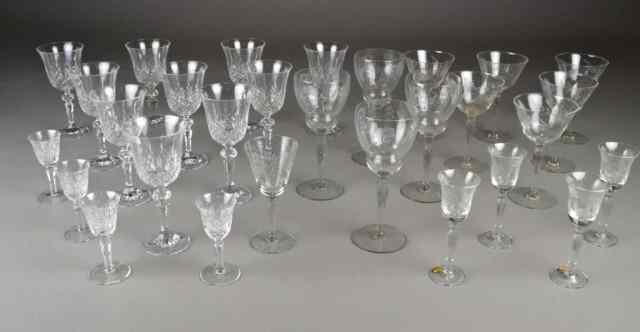 Appraisal: CRYSTAL ETCHED GLASS STEMWAREVarious patterns and sizes of pressed and