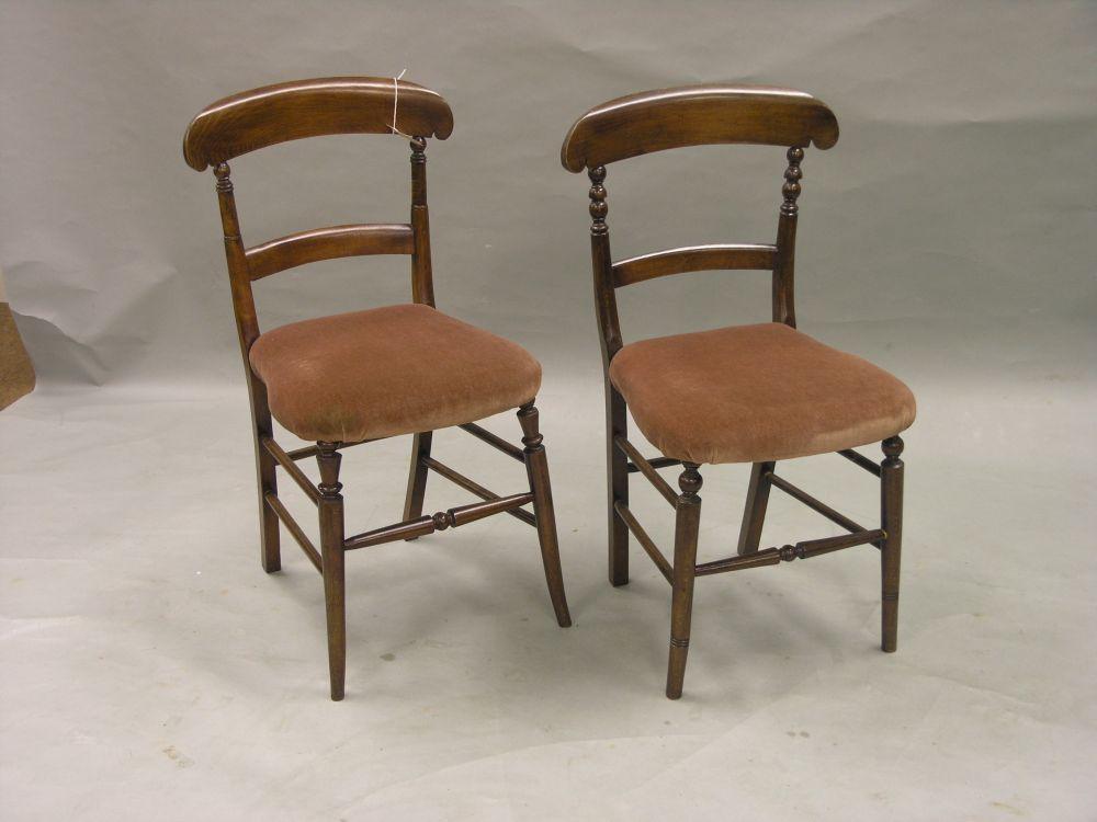 Appraisal: A set of six late Victorian beech dining chairs with