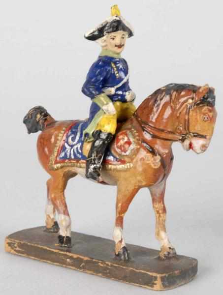 Appraisal: Elastolin Mounted Prussian Officer Composition cm horse on wooden base