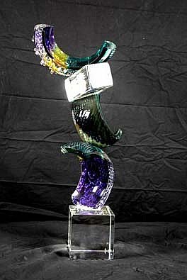 Appraisal: LEON APPLEBAUM AMERICAN B STUDIO GLASSJazz Sculpture Signed on the