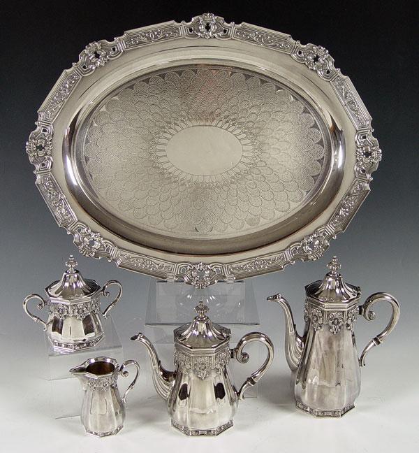 Appraisal: PIECE GORHAM SILVERPLATE COFFEE SET Set includes Coffee pot with