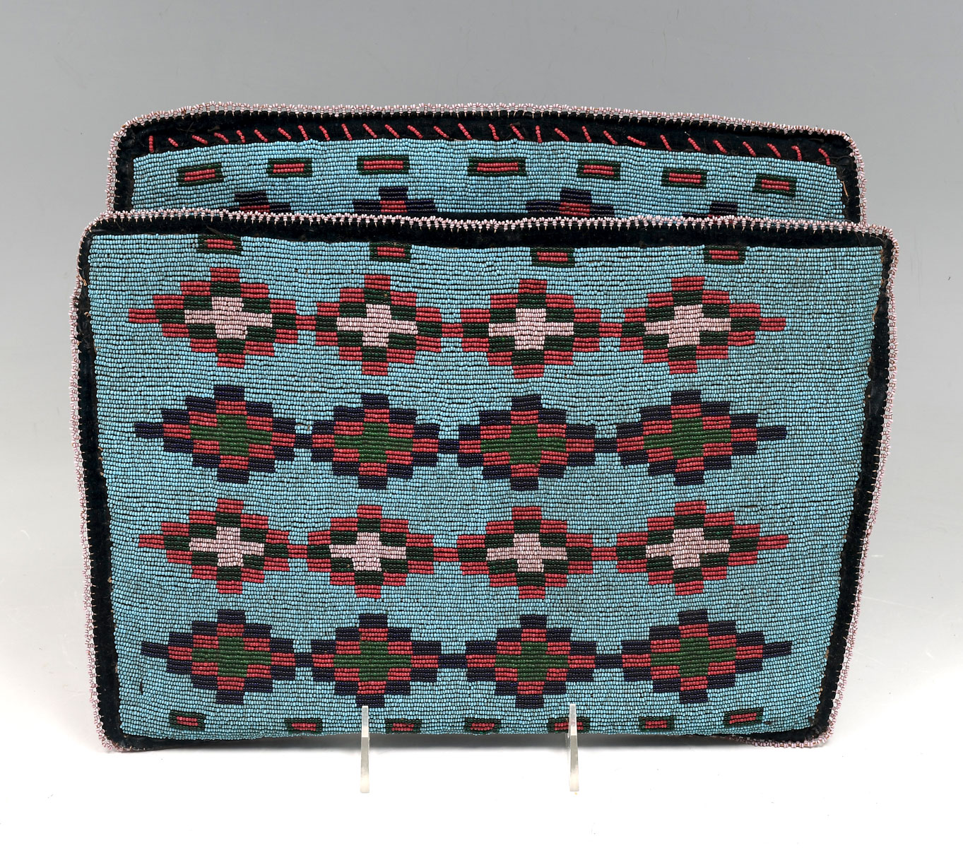 Appraisal: BLACKFOOT BEADED DOCUMENT POUCH Document pouch is fully beaded on