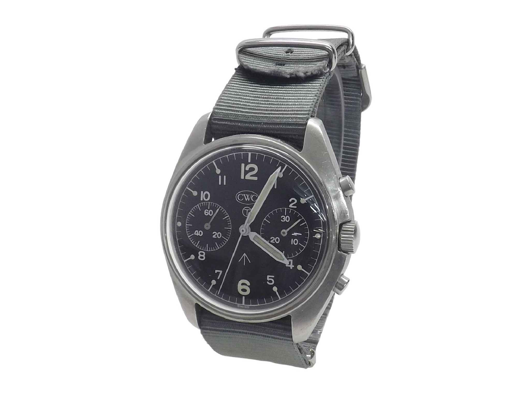 Appraisal: CWC Cabot Watch Company Military issue chronograph issues stainless steel