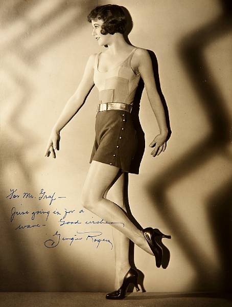 Appraisal: A Ginger Rogers signed sepia photograph early s A vintage