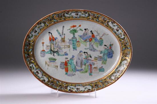 Appraisal: CHINESE FAMILLE ROSE PORCELAIN PLATTER th century Butterfly decoration -