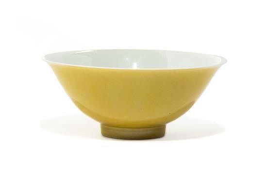 Appraisal: A Yellow Glazed Porcelain Bowl Diameter inches A Yellow Glazed