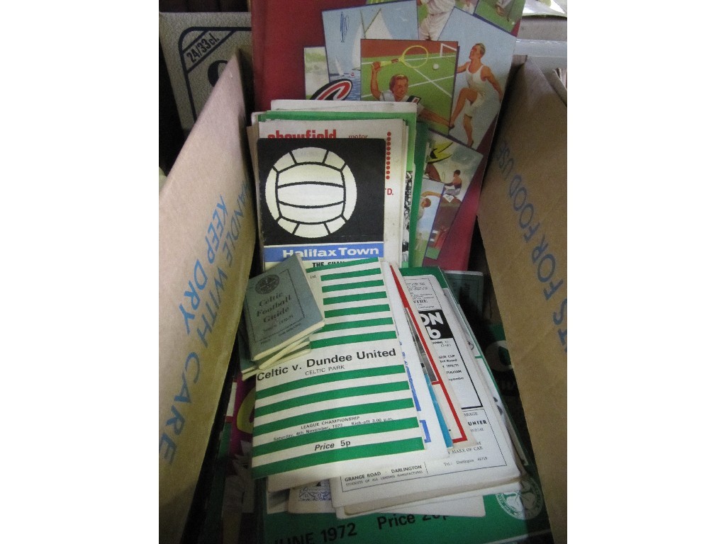 Appraisal: Box of football programmes including Celtic -v- Dundee United