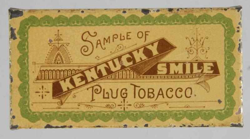 Appraisal: Kentucky Smile Sample Size Flat Tobacco Tin Description Bottom reads