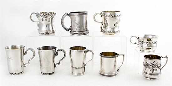 Appraisal: Whiting sterling cups and mugs late th century various patterns