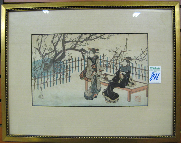 Appraisal: JAPANESE COLOR WOODCUT attributed to Utagawa Hiroshige - Two women