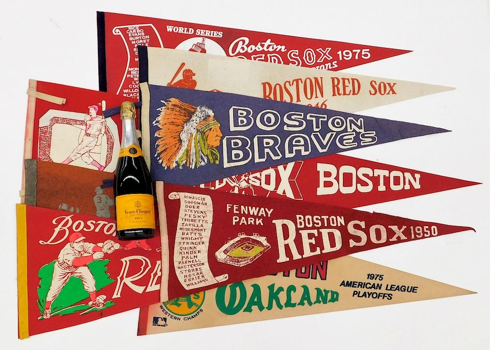 Appraisal: Vintage Boston Red Sox Baseball Pennant Flags New England th