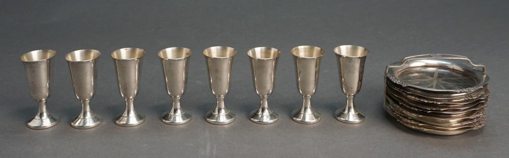 Appraisal: Eight Wallace Sterling Stem Cordials with Nine Webster Sterling Mounted