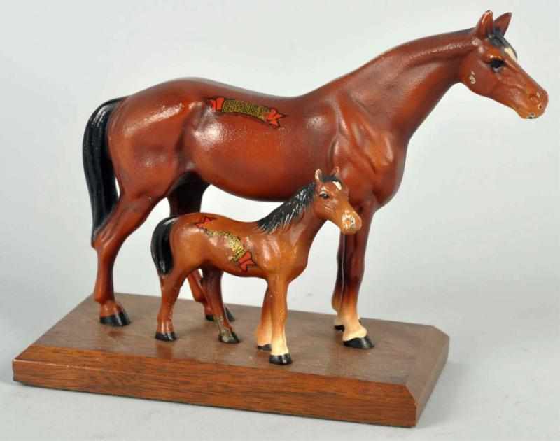 Appraisal: Cast Iron Horse Colt on Wood Base Hubley no Both