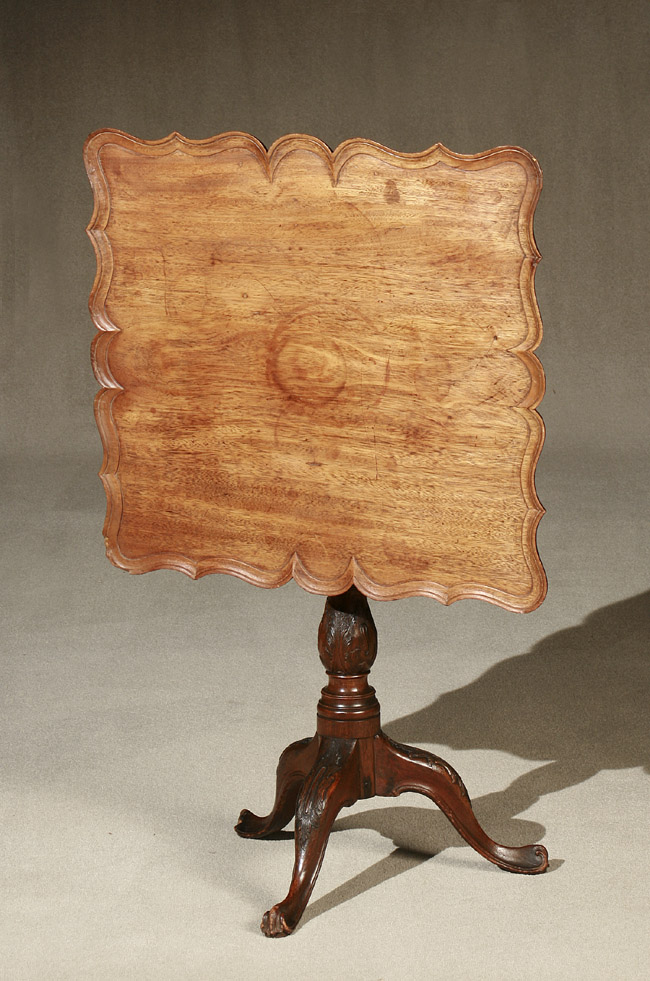 Appraisal: George III Mahogany Tilt-Top Tripod Tea Table Circa - Having