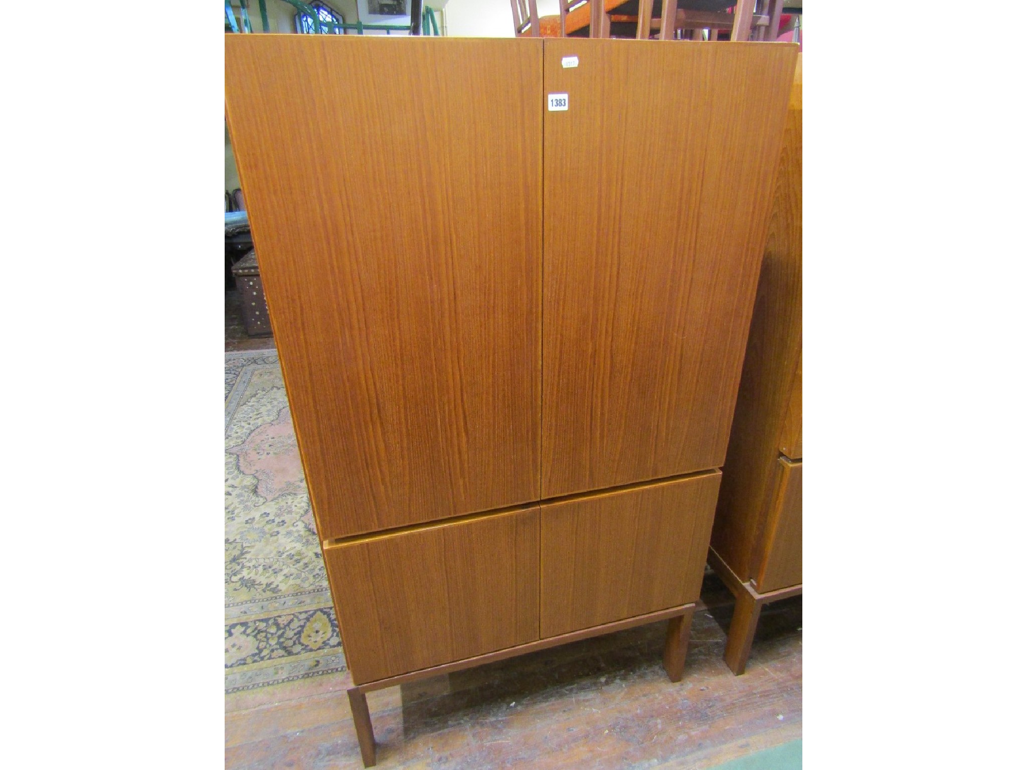 Appraisal: Robert Heritage for Gordon Russell teak side cabinet freestanding and