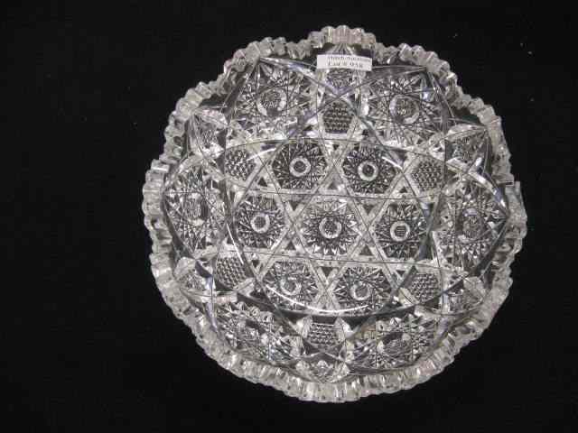 Appraisal: Cut Glass Bowl fancy overall starbursts '' diameter rim chip