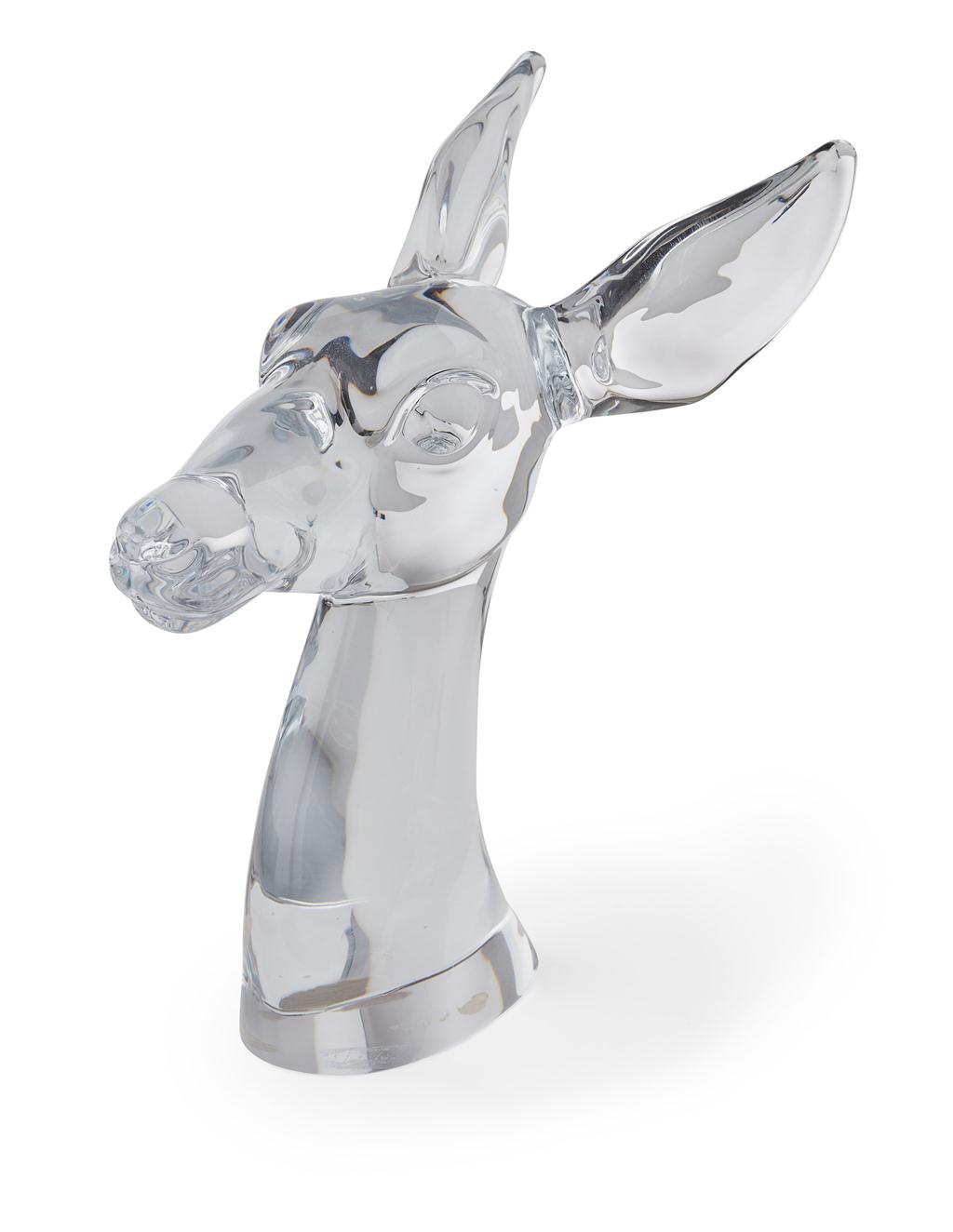 Appraisal: SEVRES FRANCE CLEAR GLASS BUST OF A DEER TH CENTURY