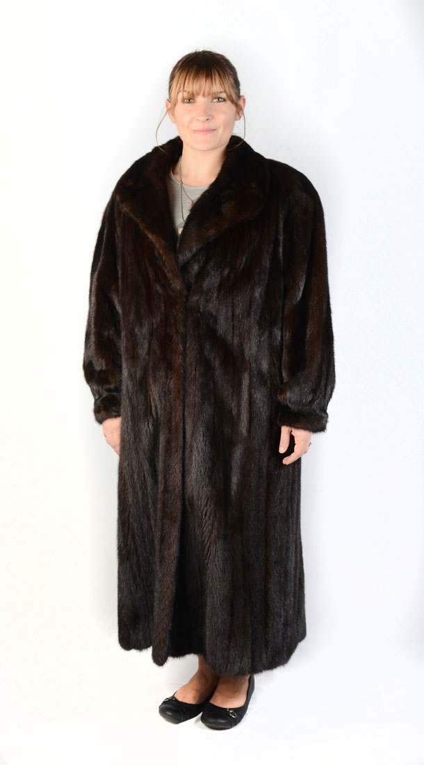 Appraisal: DESIGNER G FOX FULL LENGTH BROWN MINK COAT Luster of