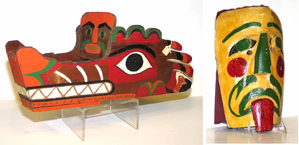 Appraisal: Two Northwest Coast masks A Nootka wolf mask and a