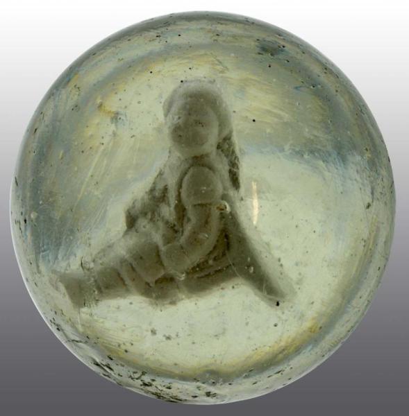 Appraisal: Sulphide Seated Child Marble Description Figure is well-centered with great