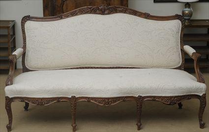 Appraisal: Louis XV-Style Carved Beechwood Canap x in