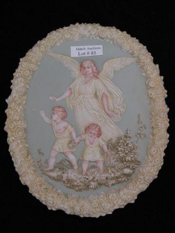 Appraisal: German Jasperware Plaque angel children x excellent