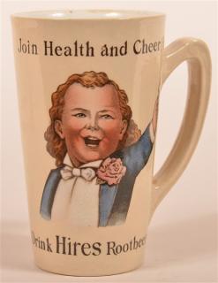 Appraisal: Hires Root Beer Glazed Pottery Advertising Mug Join Health and