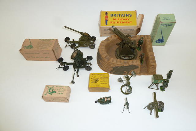 Appraisal: Britains Anti-Aircraft Guns and Equipment sets inch AA Gun khaki