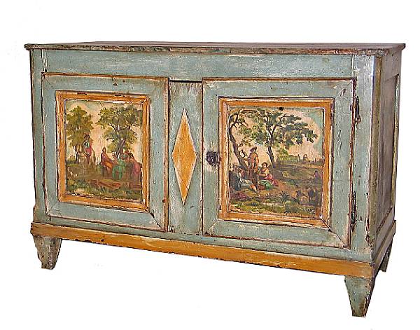 Appraisal: An Italian Neoclassical paint decorated coffer late th century height