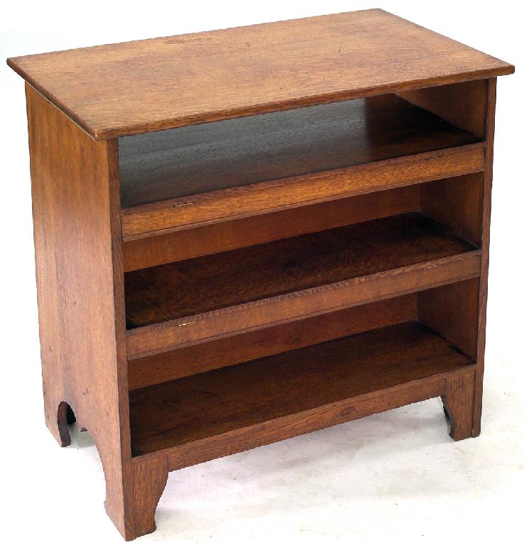 Appraisal: ARTS CRAFTS GOLDEN OAK OPEN BOOKCASE BY ARTHUR SIMPSON OF