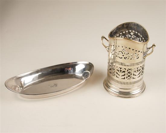 Appraisal: Two Pieces of Silverplate a Gorham bread tray with a