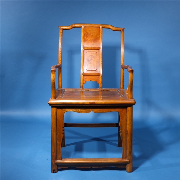 Appraisal: Antique Chinese elm wood arm chair light wear H x