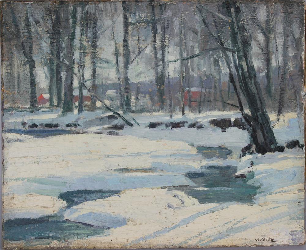 Appraisal: WALTER GOLTZ AMERICAN - SNOW SCAPE Oil on board x