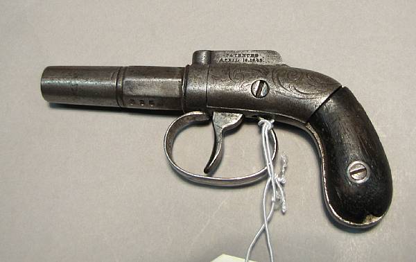 Appraisal: An Allen's Patent bar hammer percussion pistol Serial no caliber