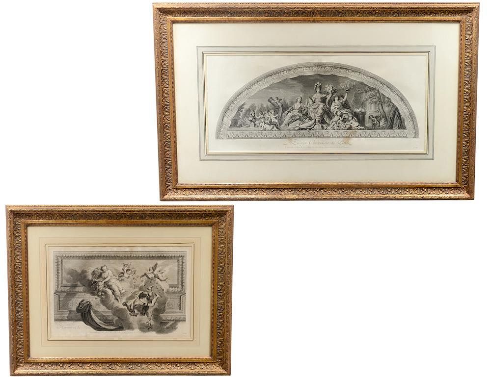 Appraisal: TWO CLASSICAL PRINTS BY JEAN-BAPTISE MASSE French - Mercure et