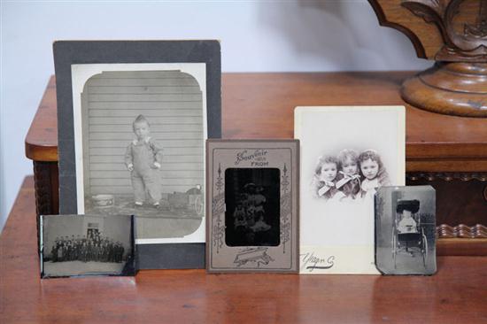 Appraisal: FIVE PHOTOGRAPHS OF CHILDREN American late th or early th