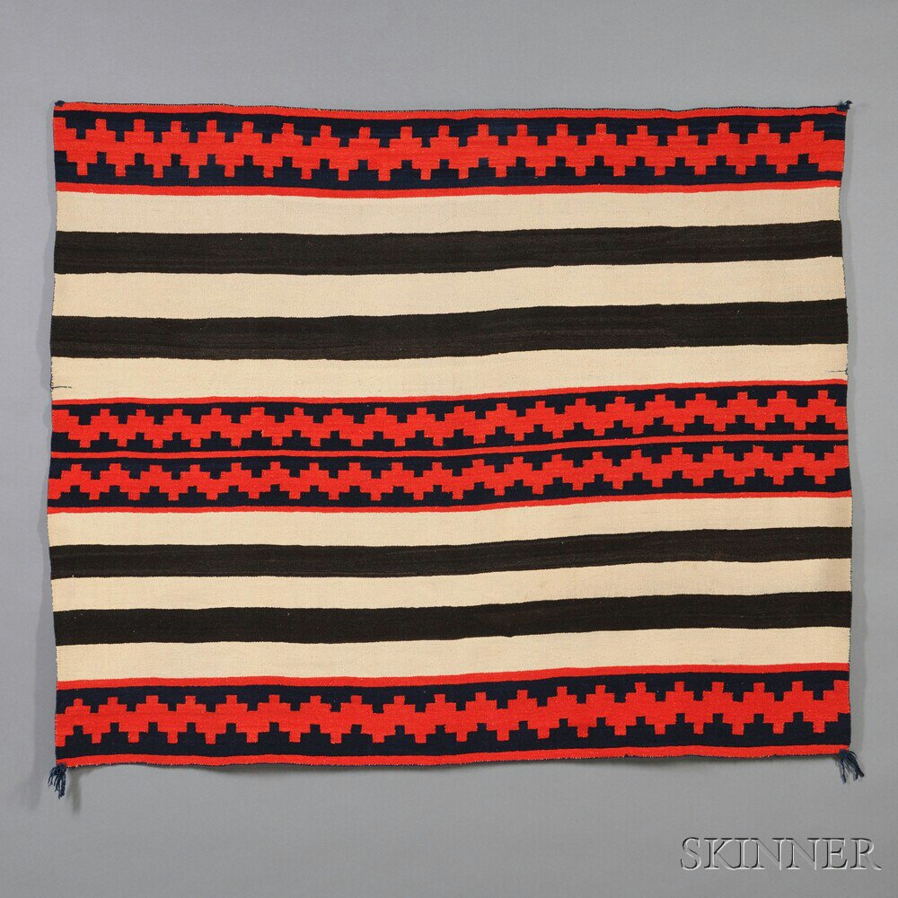 Appraisal: Navajo Late Classic Wearing Blanket woven in a variant First