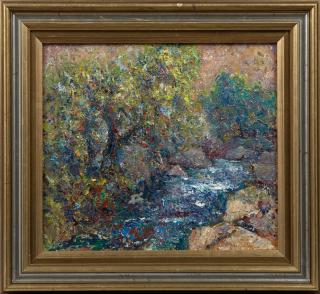 Appraisal: John A Dominique - California Creek Through the Woods oil