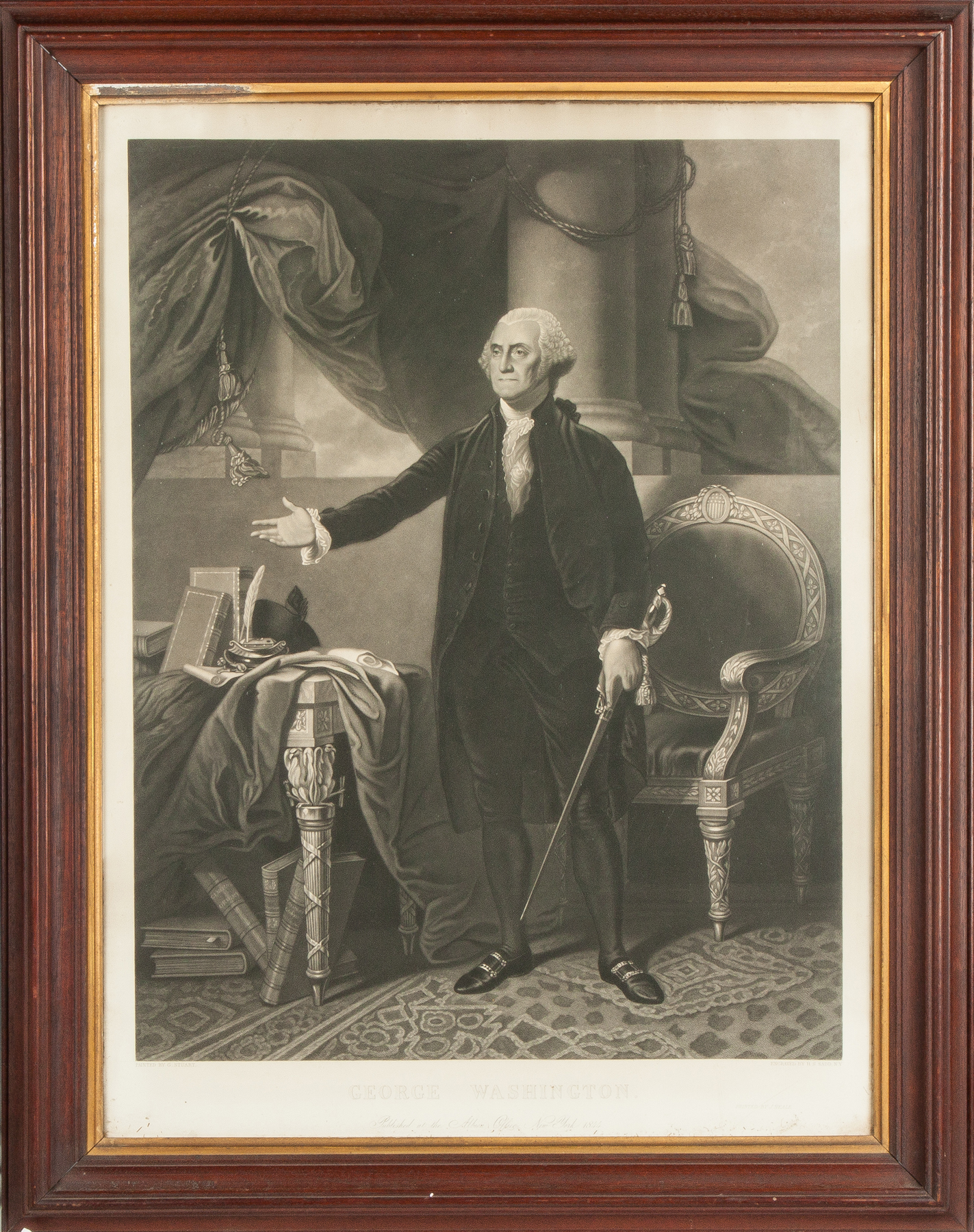 Appraisal: General George Washington Engraving Published at the Albion Office NY