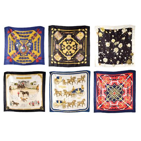 Appraisal: Group of Hermes Scarves Estimate -