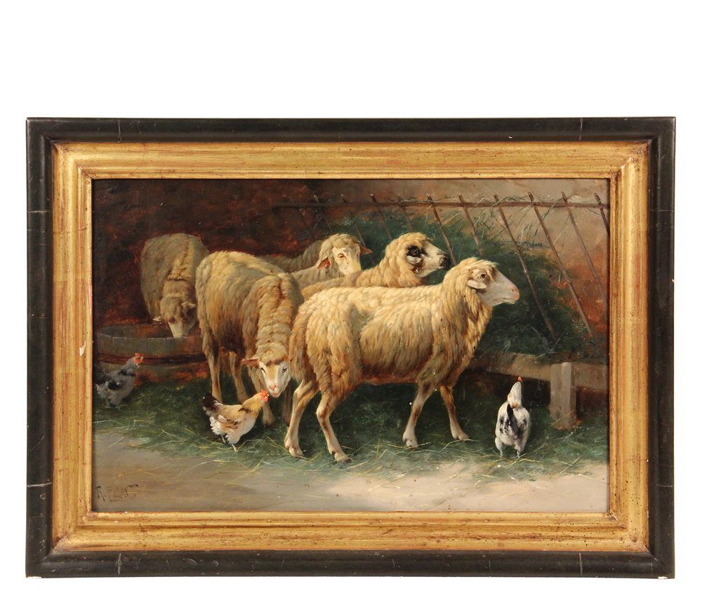 Appraisal: ROBERT ELHART th c IL - Sheep Fold oil on