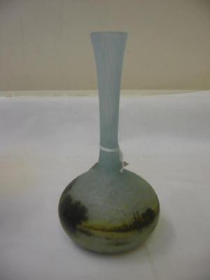 Appraisal: A SMALL DAUM GLASS VASE of bottle form with flared