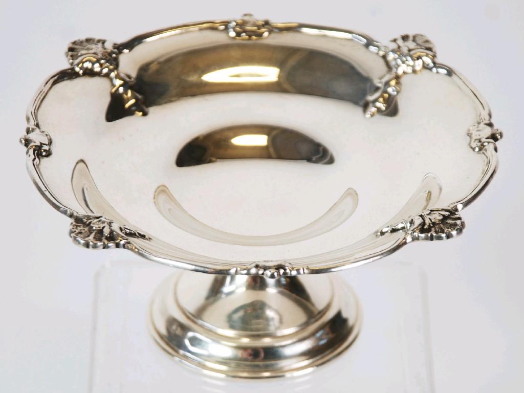 Appraisal: GEORGE V SILVER PEDESTAL BON BON DISH RETAILED BY ASPREY