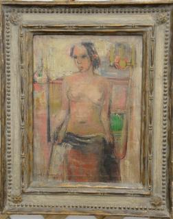 Appraisal: Alf Jorgen Stromsted - oil on canvas Island nude female