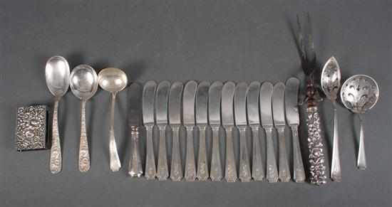 Appraisal: Assortment of American sterling silver flatware and serving pieces comprising