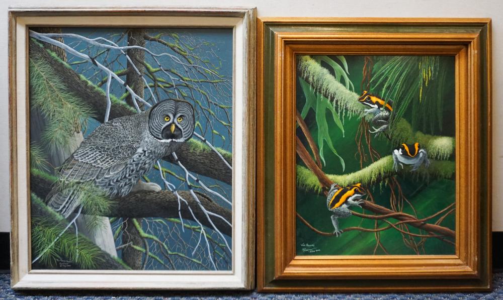 Appraisal: CURTIS POORMON ANIMALS AMONGST THE TREES TWO WORKS ONE OIL