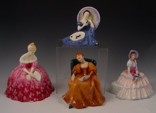 Appraisal: ROYAL DOULTON FIGURINES To include Romance '' Pensive Moments ''